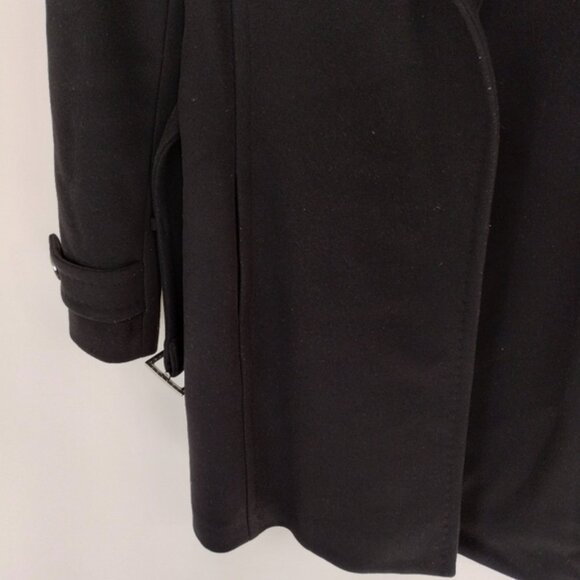 T. Babaton Virgin Wool Coat Small Black Classic Office Winter Coquette Neutral - Picture 12 of 13